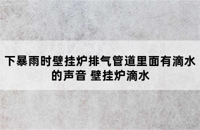 下暴雨时壁挂炉排气管道里面有滴水的声音 壁挂炉滴水